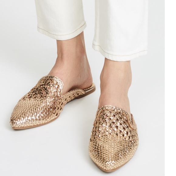 Nwob Sam Edelman Navya Woven Gold Mule 